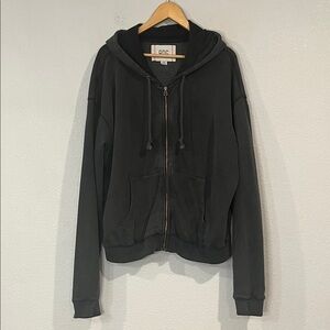 Urban Outfitters BDG zip front hoodie hooded jacket washed charcoal gray M